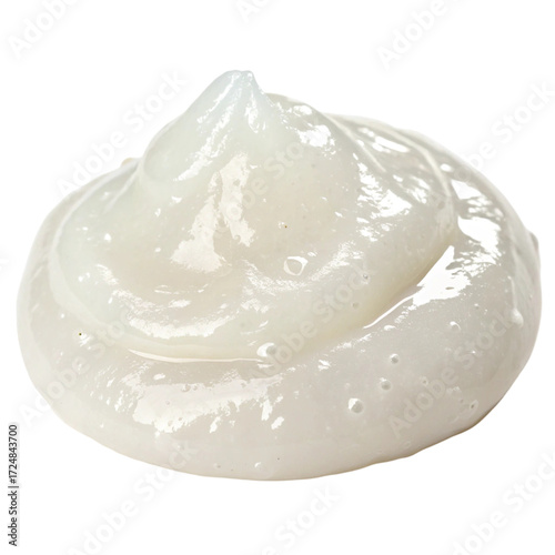 A swirl of white cream or lotion isolated on a transparent background