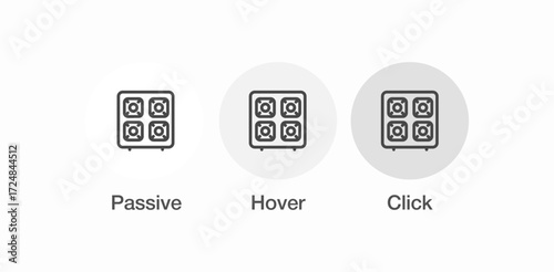 four burner stovetop icon sign vector