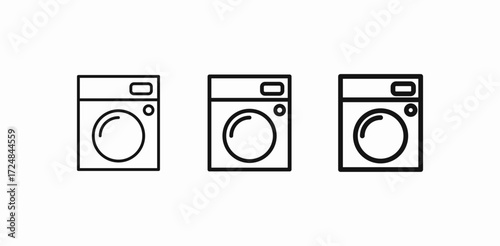 front-loading washing machine icon sign vector