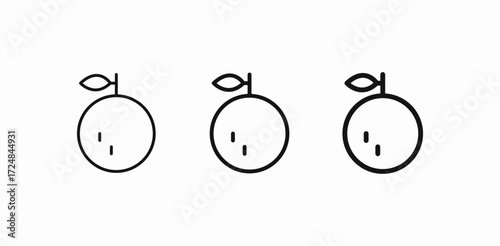 orange with leaf icon sign vector