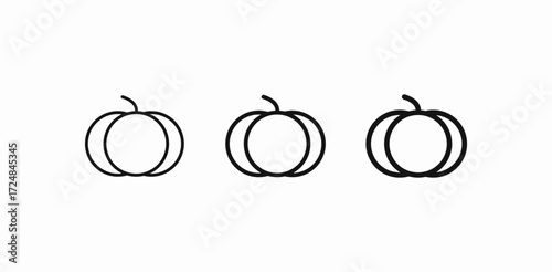 three pumpkins icon sign vector