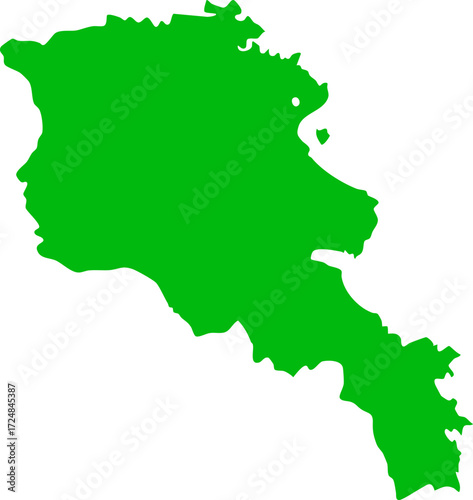 Bold Green Outline Map of Armenia: Simple, Clean, and Informative Geographic Vector Illustration for Presentations and Educational Materials.

