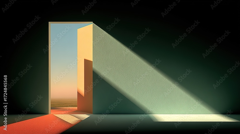 Obraz premium Light Streaming Through an Open Doorway