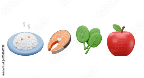 Festive Christmas pattern with red and green ornaments on white background.