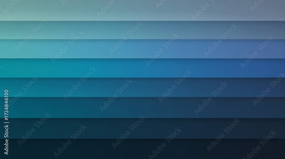 Fototapeta premium Layered horizontal gradient stripes in blue tones, minimal abstract background design