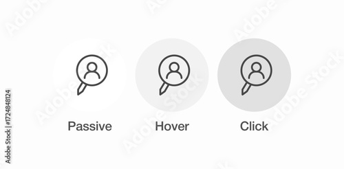 person search magnifying glass icon sign vector