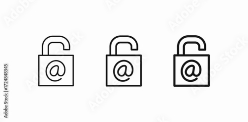 unlocked insecure email icon sign vector