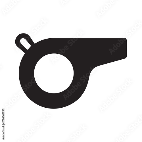 Whistle icon silhouette vector with white background
