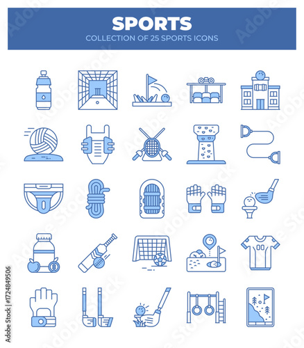 Collection of 25 Sport Icons. A Visual Guide to Various Sports and Activities