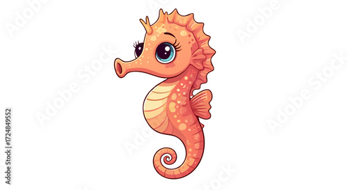 Cute cartoon seahorse