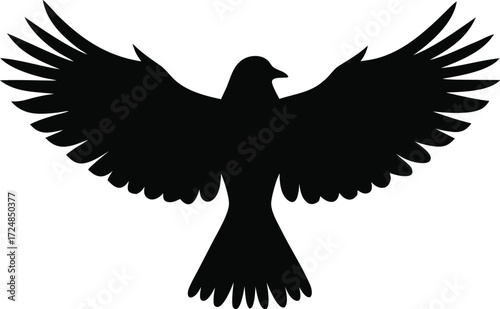 Wild sparrow silhouette
