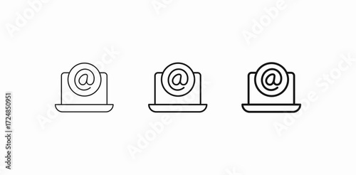 email on laptop icon sign vector