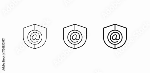 email secure shield icon sign vector