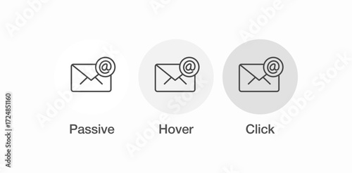 envelope with at-sign icon sign vector