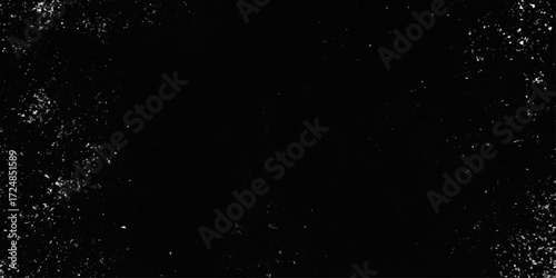Abstract dark black background with grunge texture. black concrete wall background, old cement stone texture. Dark Grunge Backdrop with Black Wall Pattern Chalk rubbed out on blackboard background.