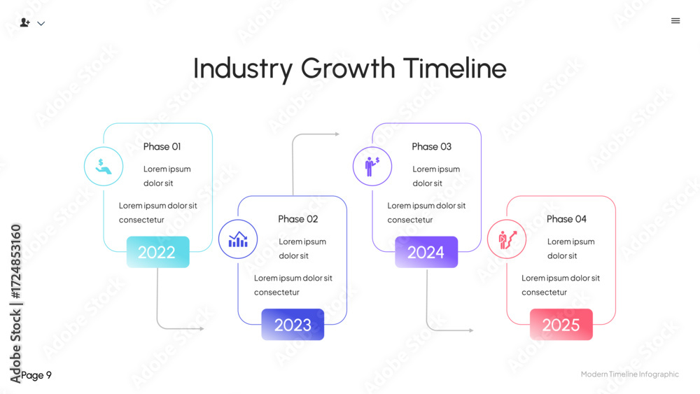 Naklejka premium Modern Timeline Infographic