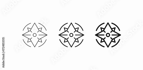 compass directions circle icon sign vector