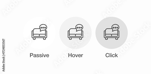 couch with thought bubble icon sign vector