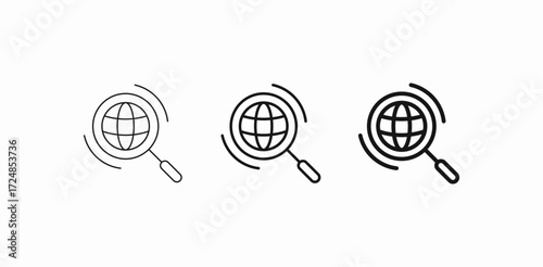global search magnifier icon sign vector