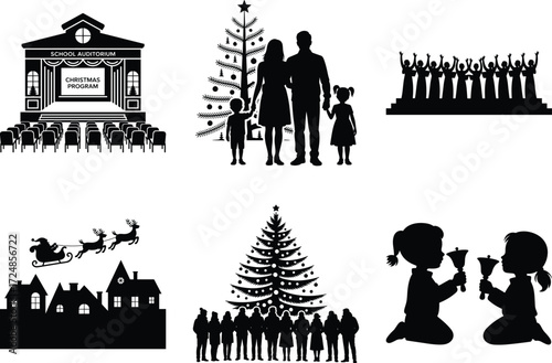 Christmas Celebration Event Silhouette Bundle Set