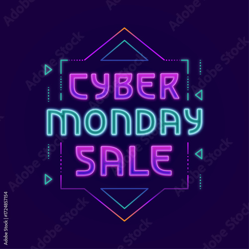 Cyber Monday Sale Text Effect - Editable Text and Glowing Colors 