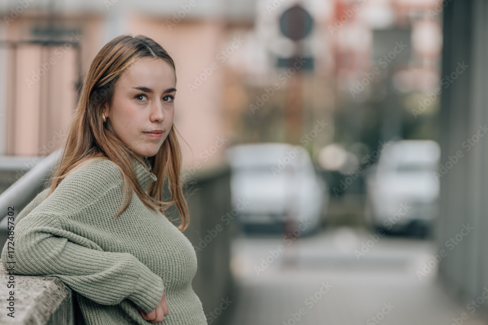 Fototapeta premium portrait woman 20s on the street outdoors