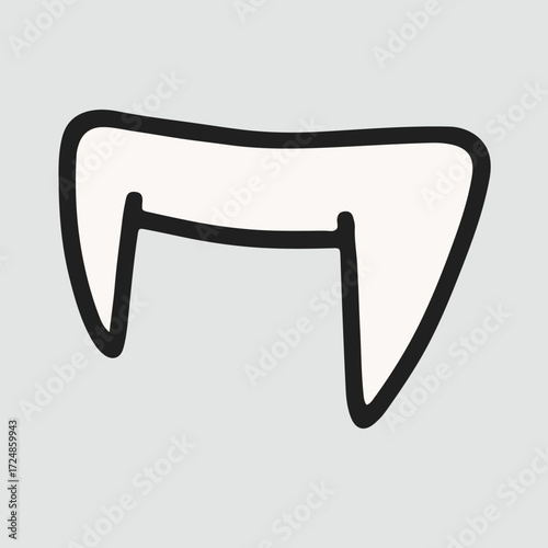 Halloween Vampire Fangs. A simple vector illustration of classic vampire fangs, ideal for spooky designs, icons, and costume graphics