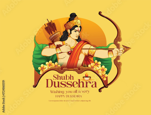 Dusshera vector art illustration Indian festival