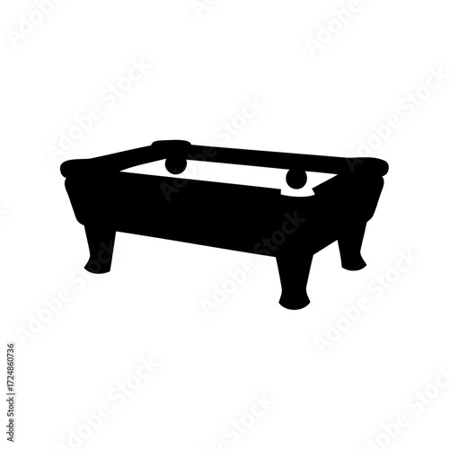 Silhouette of a billiard table ready for a game of pool