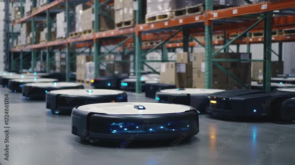 Fleet Of Advanced Autonomous Mobile Robots (Amr) Working In A ...