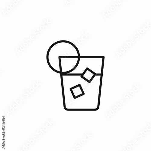 cocktail with ice icon sign vector