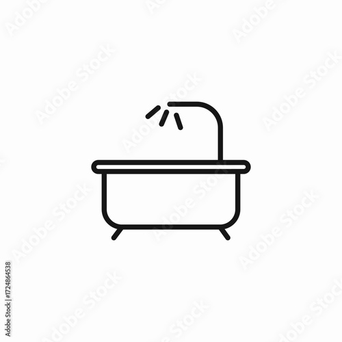 free standing bathtub icon sign vector