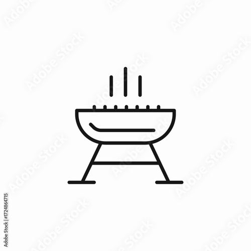 hot grill icon sign vector