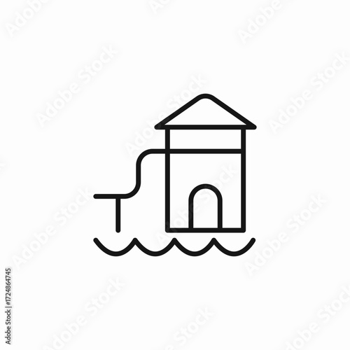 house on water icon sign vector