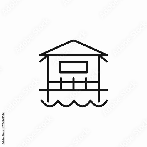 house on water icon icon sign vector
