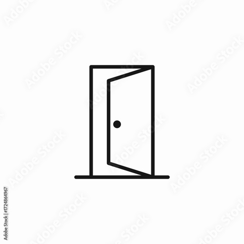 open room door icon sign vector