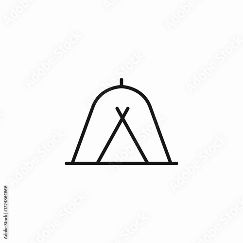 outdoor camping tent icon sign vector