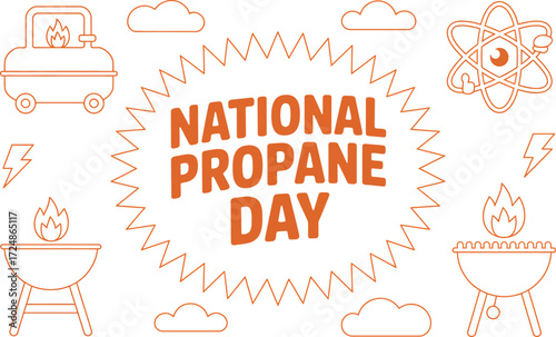 Celebrate National Propane Day with festive graphics and grilling icons