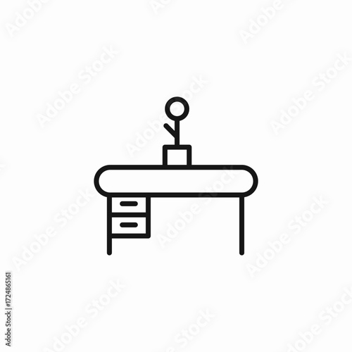 plant on desk icon sign vector