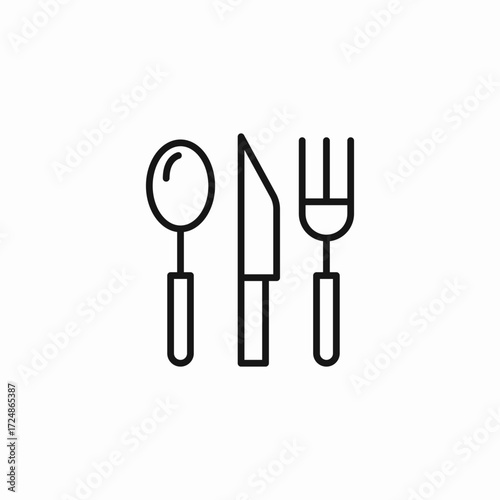 spoon knife fork icon sign vector