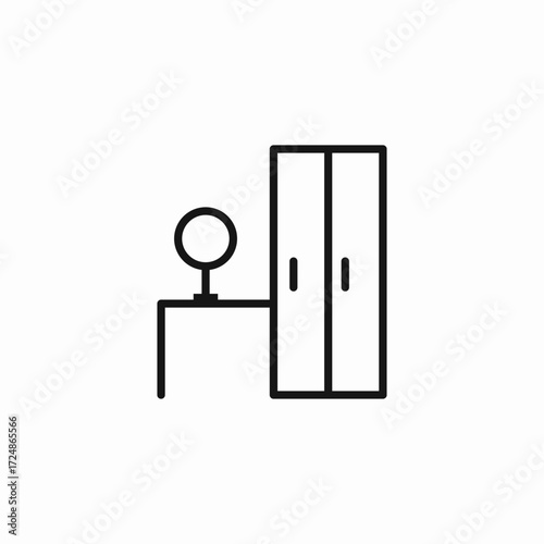 tall wardrobe desk icon sign vector