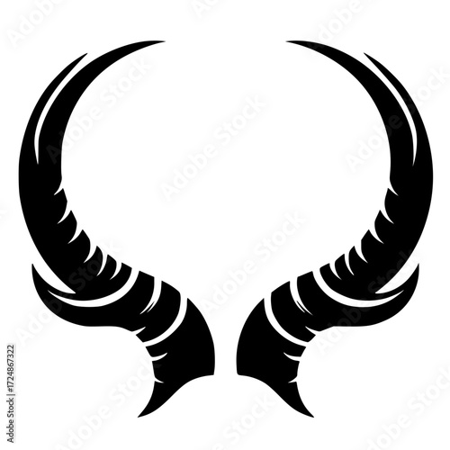 Silhouette of fossil horn