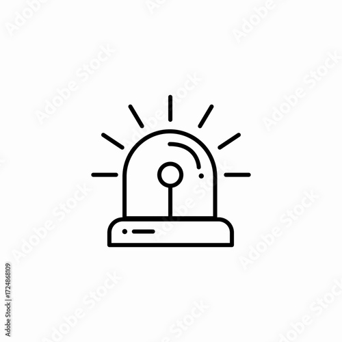 blinking police light icon sign vector