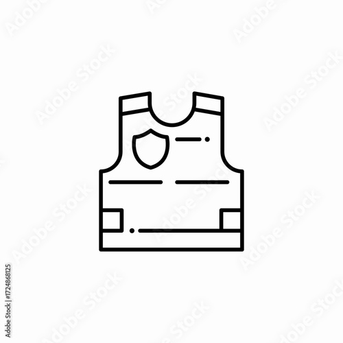 bulletproof vest icon icon sign vector