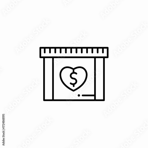 charity donation box icon sign vector