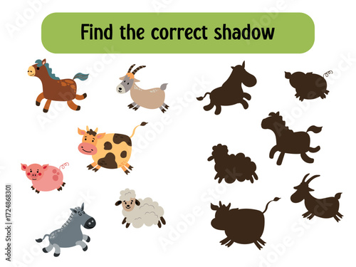 Find the Correct Shadow Farm Animals Game