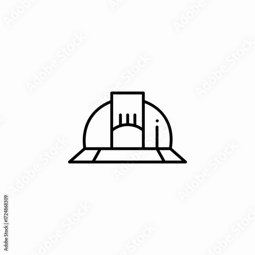 construction worker helmet icon sign vector