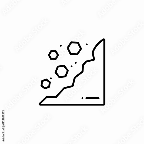falling rocks cliff icon sign vector