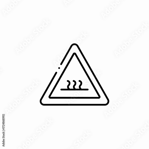 hot surface warning icon sign vector