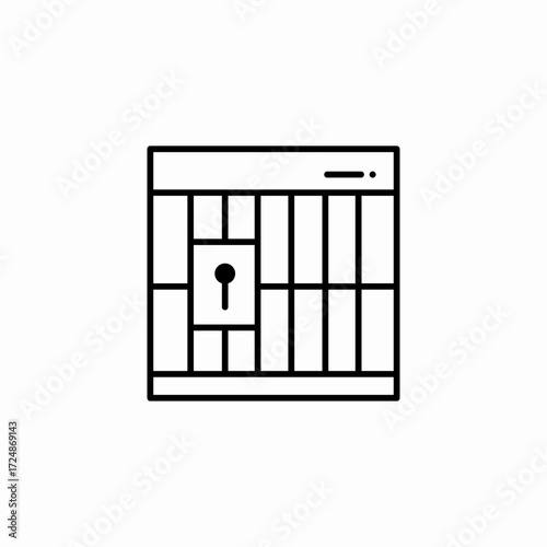 jail cell bars icon sign vector
